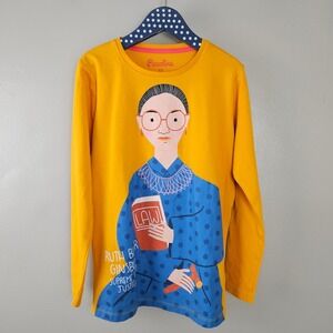 Piccolina Long Sleeve Trailblazer Tee Ruth Bader Ginsburg Kids Sz 12 Gold Yellow